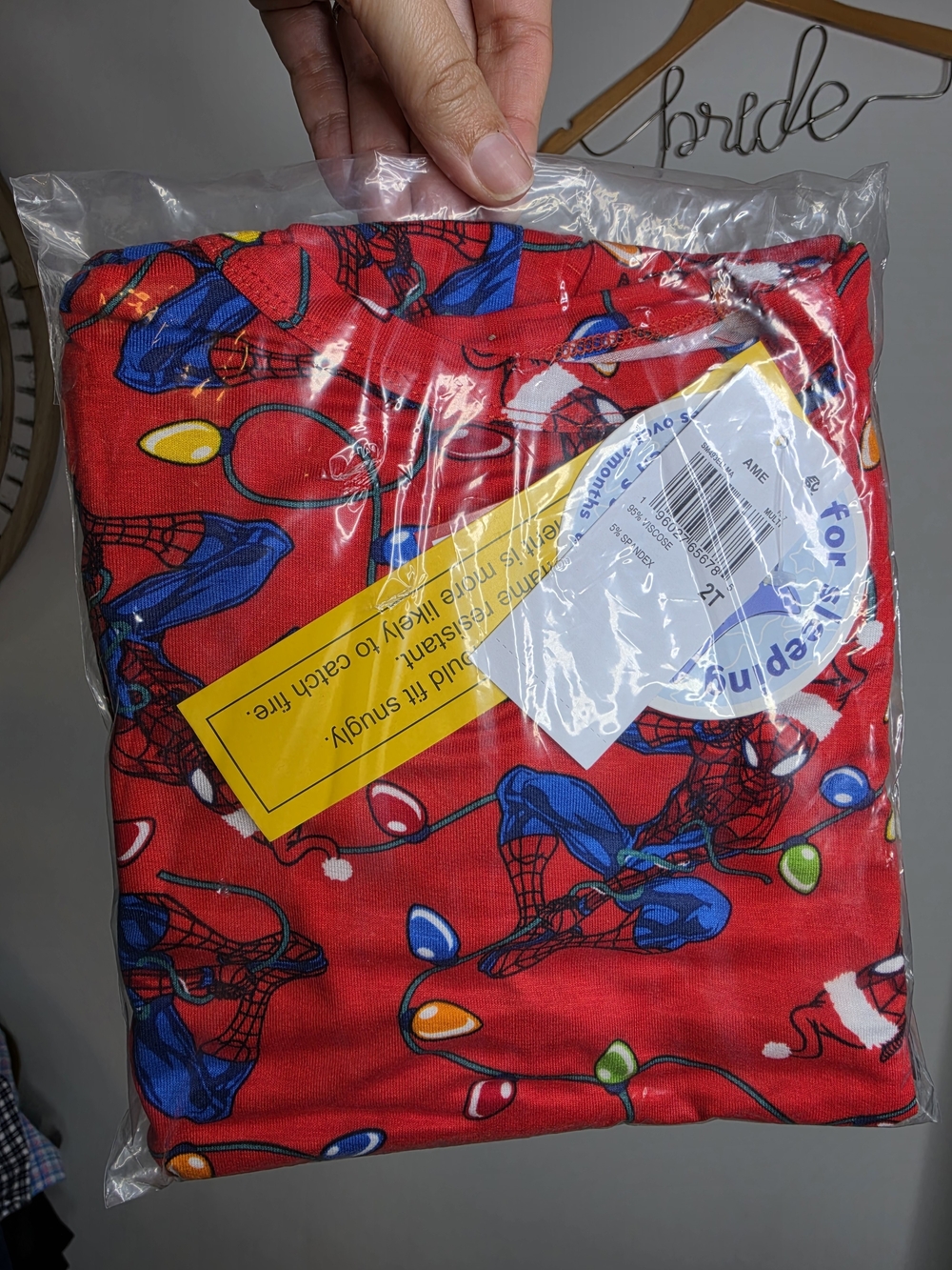 Kids Red Spidey Spider-Man Holiday Pajama Set, 2T